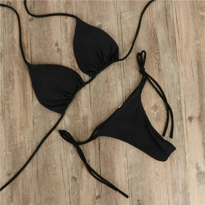 European and American Neck Strap Bikini